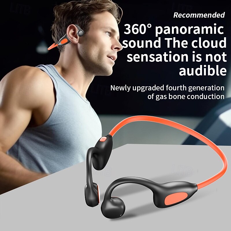 Bone Conduction Headphones 16 Hours Of Playback Time Open Ear Headband Wireless Earbuds Ipx6 Waterproof Sports Headphones With Microphone For Running Cycling2