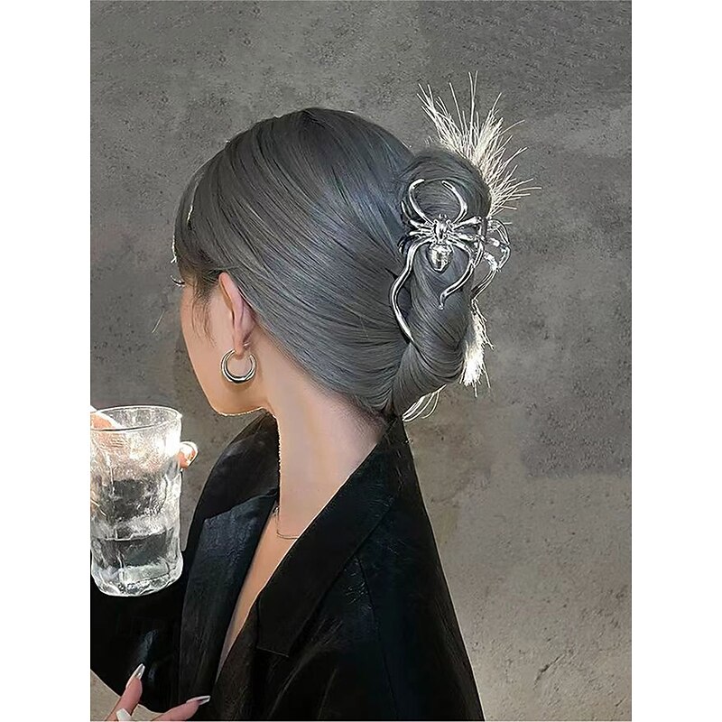 Women's Halloween Spider Hair Claw Clip – Alloy Gothic Hair Accessory with Creepy Spider Design for Costume Parties, Cosplay and Festive Occasions4