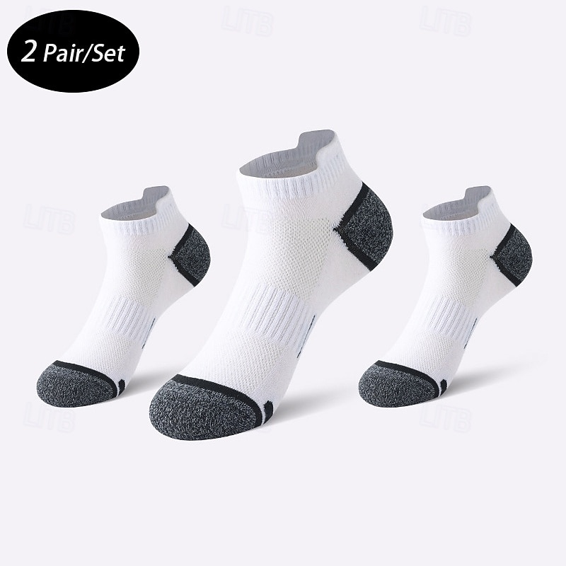 Men's 2 Pairs Multi Packs Socks Running Socks Casual Socks Black White Color Color Block Vacation Sports & Outdoor Daily Basic Medium Spring Fall Fashion Casual