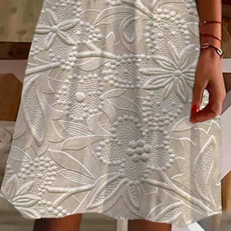 Women's Mini Dress Casual Dress Summer Dress Fashion Modern Daily Beach Weekend Regular Fit Floral Short Sleeve V Neck Khaki Gray Spring Fall4