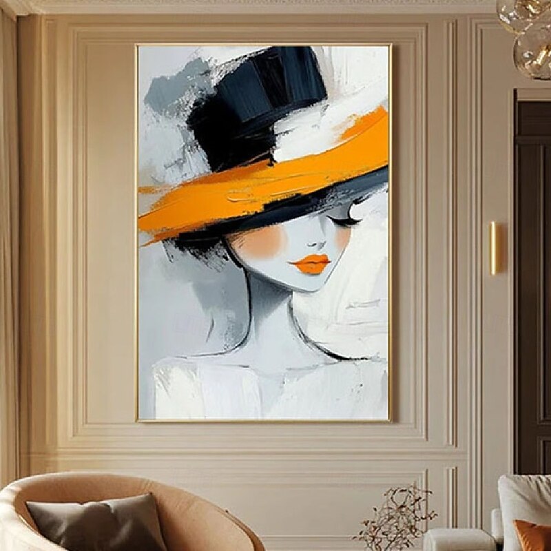 Girl oil painting Hand painted Women Abstract Canvas Art oil Painting girl oil painting for Living Room Bedroom Home Decor Wall Art textured girl firgure painting3