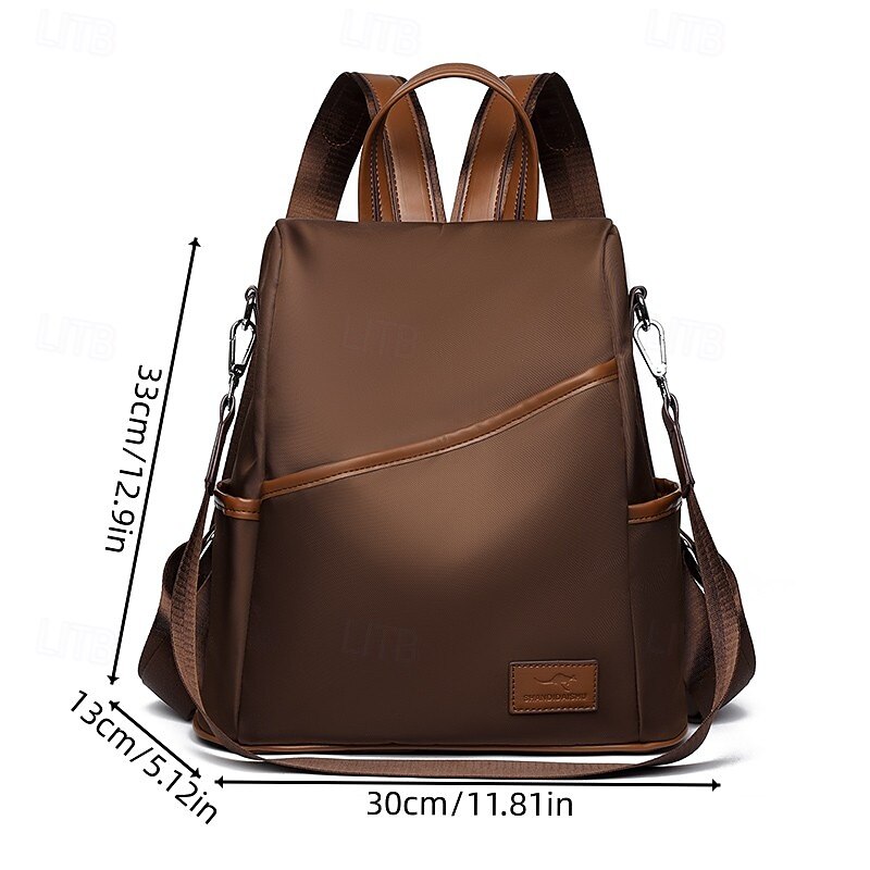 Khaki Casual Backpack – Stylish and Functional Laptop Bag for Women,Lightweight and Durable for Back to School3
