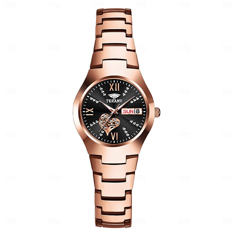 1pcs New Fashionable And Trendy Calendar Date Display Ladies' Quartz Watch Ipx7 Water Resistance Luminous Alloy Strap Simple Yet Luxurious Casual Life Travel Sports Ladies' Business Wristwatch4