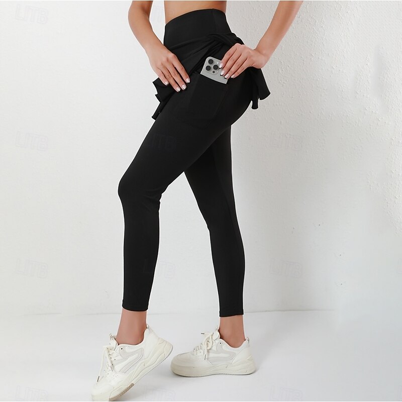 Summer new style sports running yoga pants with side pockets