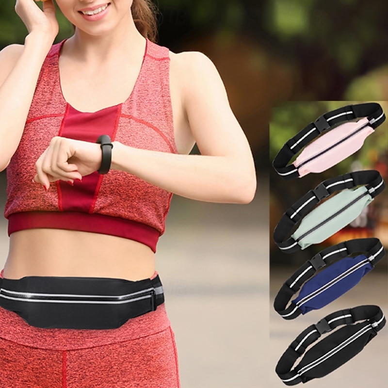 Waist Pouch Bag Running Belt Fanny Pack Sport Waist Pack for Marathon Jogging Running Sports Bag Lightweight Anti-theft Water Resistant Reflective Strip Tactel Men's Women's Running Bag
