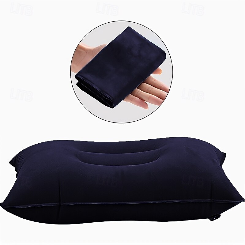 Outdoor 1pc Comfortable Inflatable Pillow for Office Car Camping Hiking And Napping - Supports Neck And Lumbar Multi-Purpose Inflatable Travel Pillow - Neck Support for Planes Office Naps And Out3