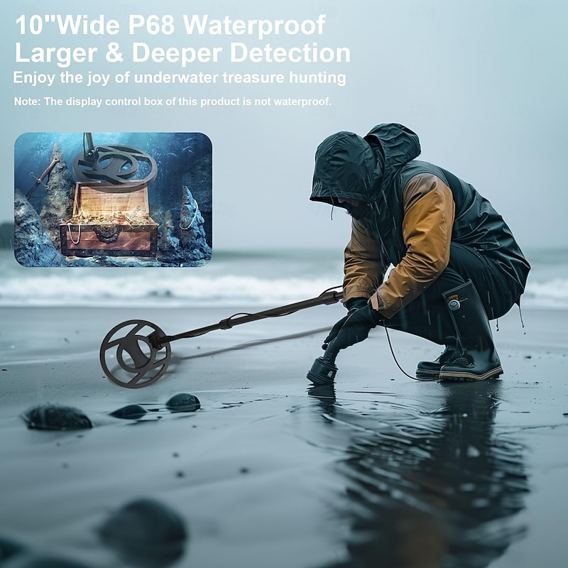 Metal Detector for Adults Professional, Detector De Metales for Gold and Silver with LCD Display, 5 Mode, Waterproof with 10" IP68 Search Coil and Upgraded Advanced DSP Chips4