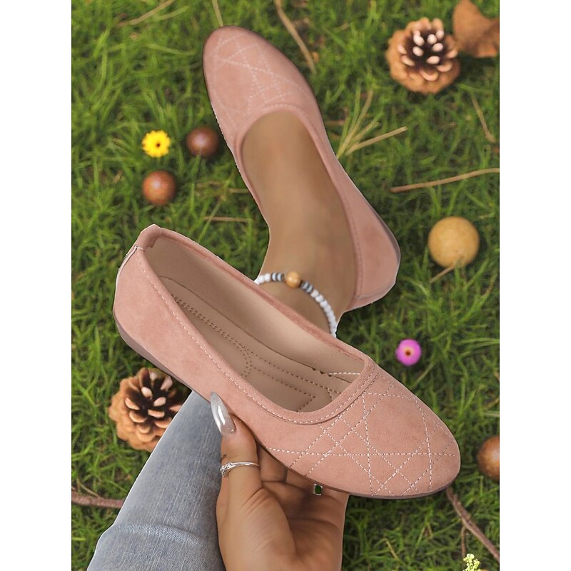Women's Faux Suede Ballet Flats – Soft Slip-On Casual Shoes for Garden Strolls, Office Wear and Weekend Shopping3