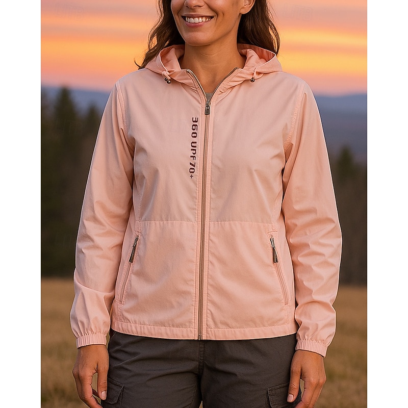 Women's Windbreaker Softshell Jacket Hiking Jacket Outdoor Sun Protection Quick Dry Lightweight Breathable Hiking Outfits Hiking Clothes Spring Autumn / Fall Jacket Climbing Camping / Hiking / Caving