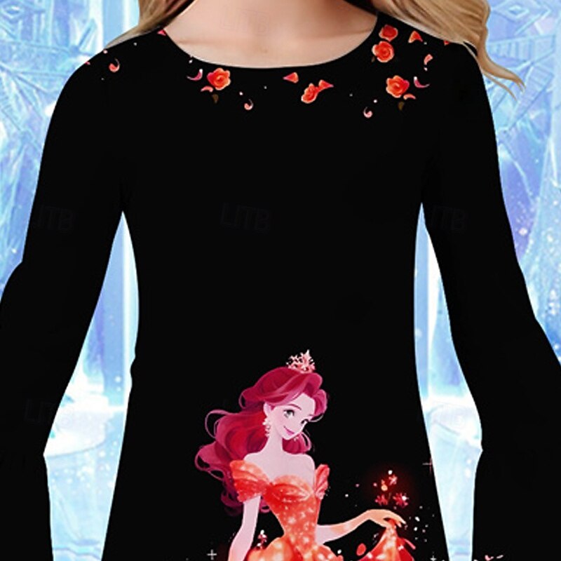 Girls' 3D Cartoon Dress Ruffle Dress Long Sleeve Summer Spring Vacation Daily Holiday Beautiful Sweet Kids 4-12 Years Casual Dress Knee-length Regular Fit3