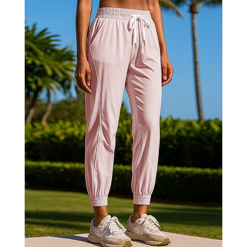 Women's Sweatpants Track Pants Pocket Drawstring High Waist Bottoms Athleisure Gym Workout Quick Dry Moisture Wicking Breathable Gym Workout Outdoor Running Regular Fit Sportswear Activewear Solid4