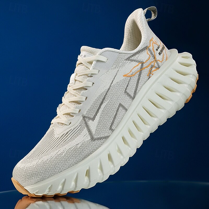 White Athletic Sneakers for Men – Lightweight Running Shoes with Stylish Design, Perfect for Gym, Sports and Everyday Activities