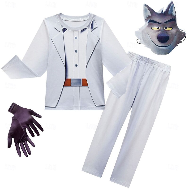 The Bad Guys Mr. Wolf Outfits Adventure Movie Cosplay Movie Cosplay for Boys' Kid's Halloween Carnival World Book Day Performance Educational Dress Up School Event Dress Up