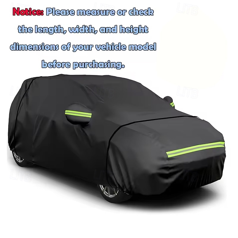 Heavy Duty Waterproof Car Cover Ultimate PEVA Protection Against Rain Snow UV Wind and Dust with Reflective Strip