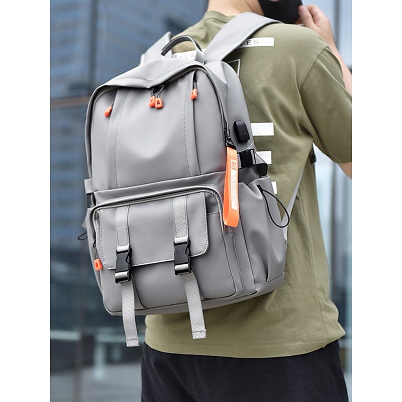 Men's Water-Repellent Scratch-Resistant Laptop Backpack with USB Charging Port – Casual Travel & Business Bag for College and Work2