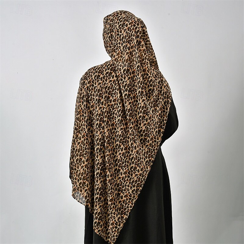 Women's Rectangle Scarf Women's Shawls & Wraps Chiffon Scarf Street Daily Date Brown Scarf Leopard2