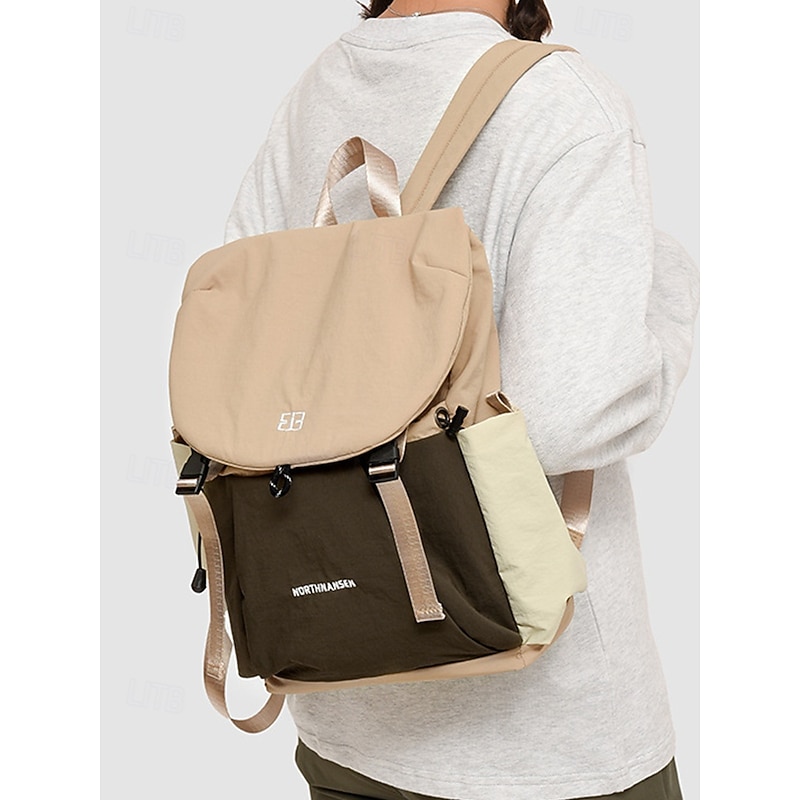 Unisex Waterproof Colorblock Backpack – Casual Outdoor School Bag with Large Capacity & Multi-Pocket Design for Teens & College Students3