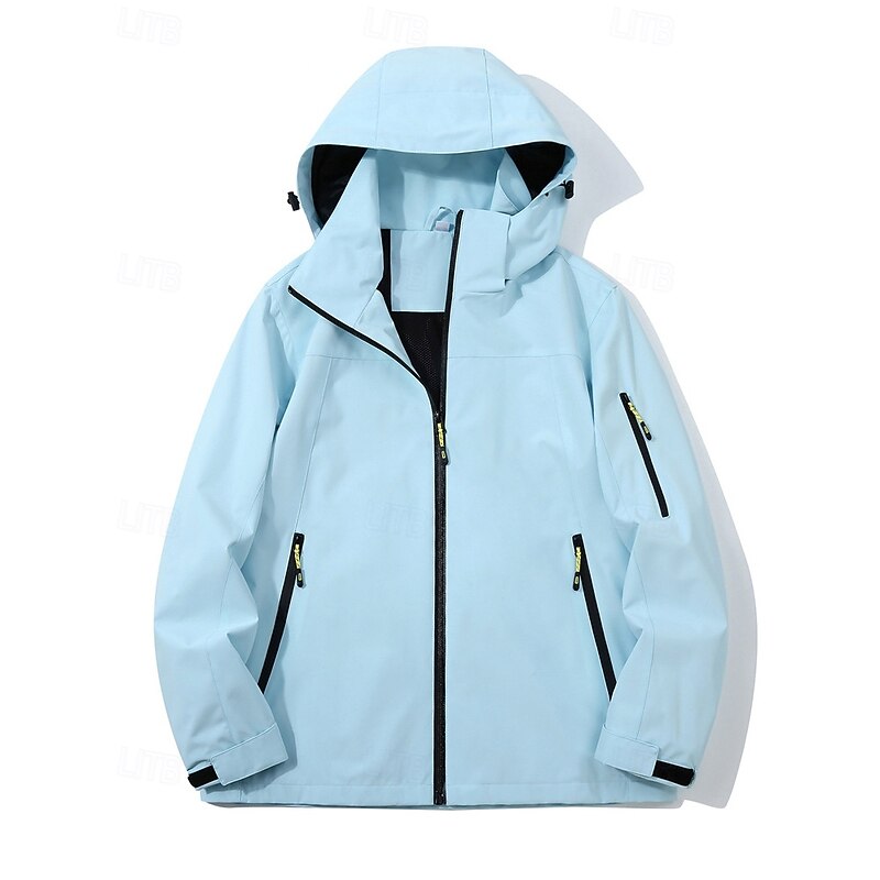 Women's Hoodie Jacket Waterproof Warm Zipper Pocket Fashion Solid Color Outdoor Street Going out Zipper Regular Hooded Regular Fit Long Sleeve Outerwear Black White Pink Fall Winter4