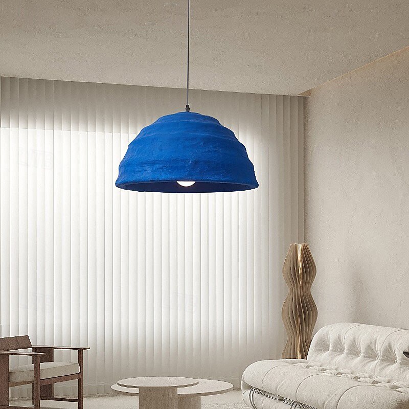 Wabi Blue Ceramic Style Pendant Light, 29cm Height, Warm White Light, E26 E27, Adjustable Chain3
