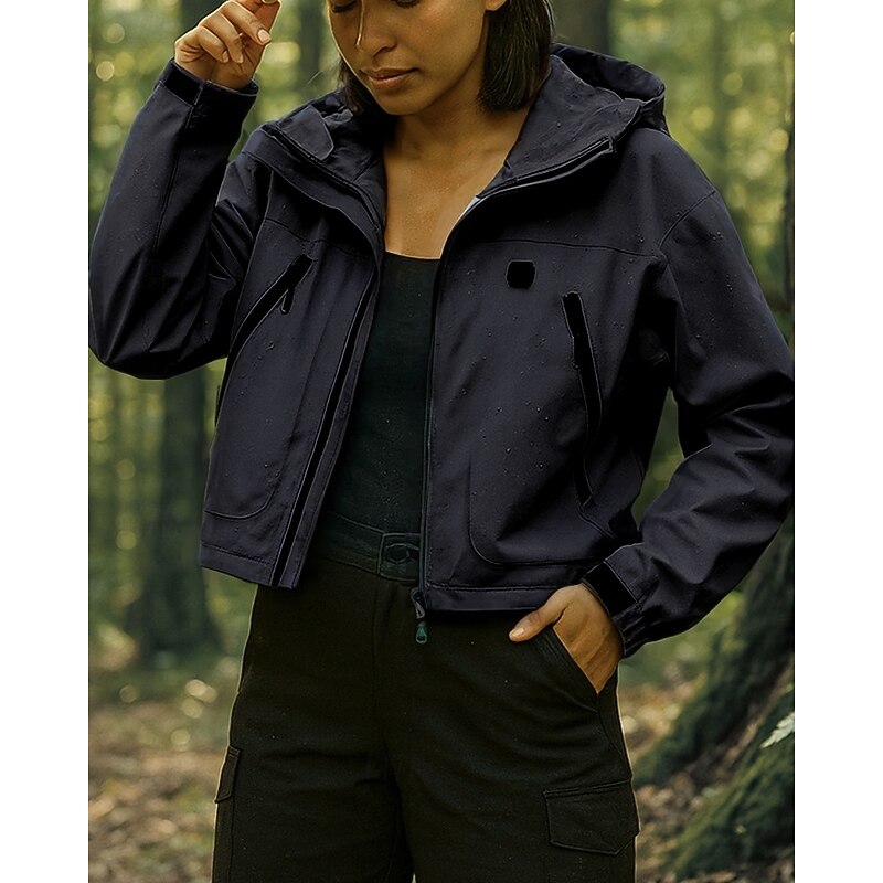 Women's Windbreaker Hiking Jacket rain coat Outdoor Waterproof Windproof Lightweight Hiking Outfits Hiking Clothes Spring Autumn / Fall Top Camping / Hiking / Caving Running Black Yellow Red4