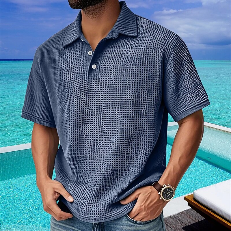 Men's Corduroy Shirt Golf Shirt Work Casual Lapel Short Sleeve Basic Modern Plain Buttons Summer Regular Fit Black White Light Green Red Navy Blue Dark Green Corduroy Shirt2