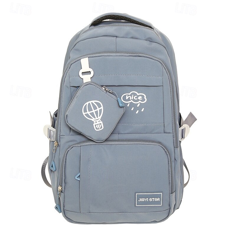 Teen Black School Backpack with Patch Design and Pouch – Stylish Bookbag for Middle & High School Students, Back to School Ready2