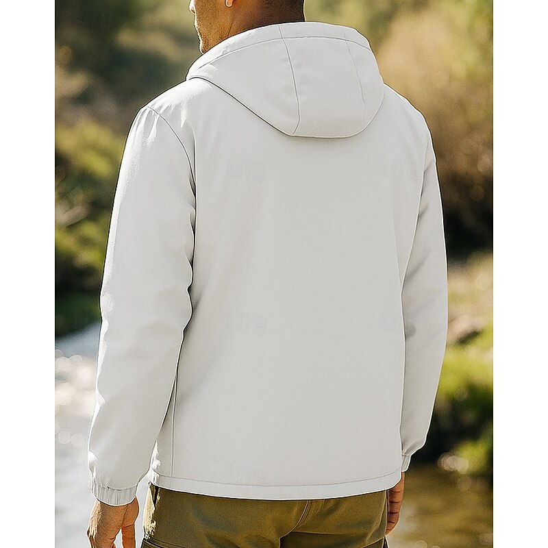 Men's Softshell Jacket Hiking Jacket Winter Jacket Thermal Jacket Winter Outdoor Thermal Warm Waterproof Windproof Lightweight Top Black Purple Khaki2