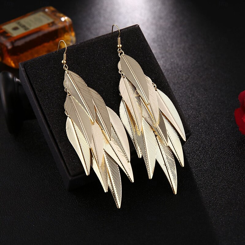 Drop Earrings Classic Leaf Earrings Jewelry Silver / Gold For Party Work Gift Prom Festival