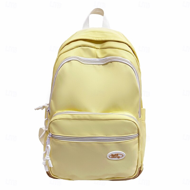 Cute Pastel School Backpack for Girls – Lightweight Waterproof Bookbag with Plush Charm for Elementary and Middle School2