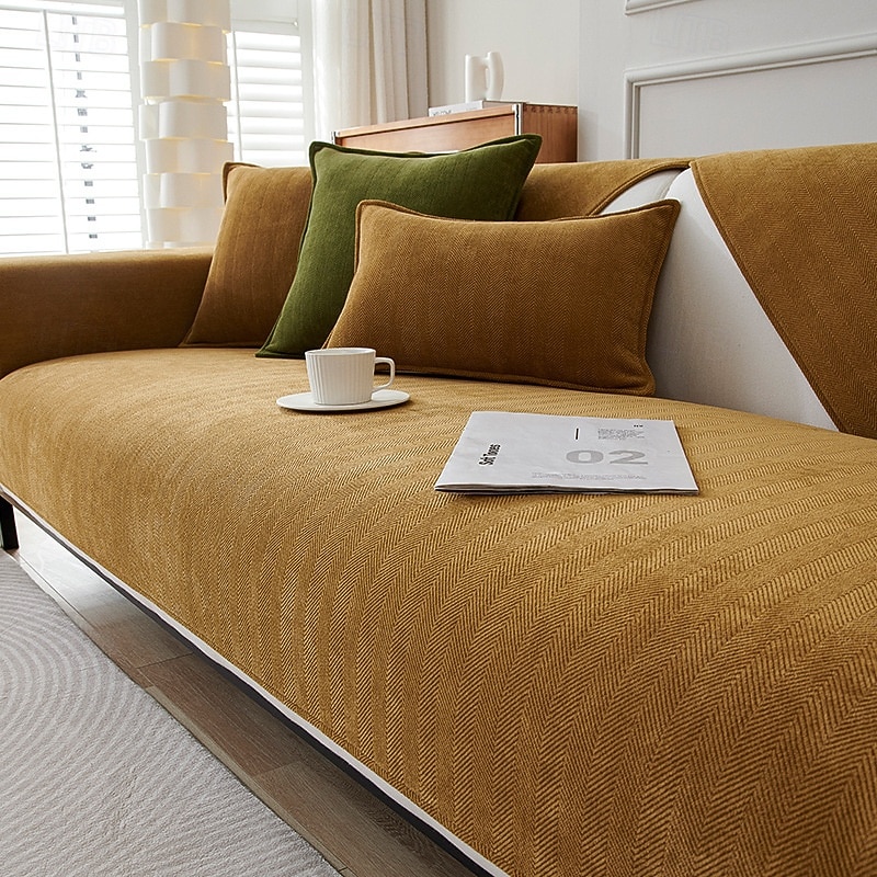 Herringbone Chenille Sofa Cover For Pet Fabric Waterproof & Antifouling Couch Cover Pet Friendly2