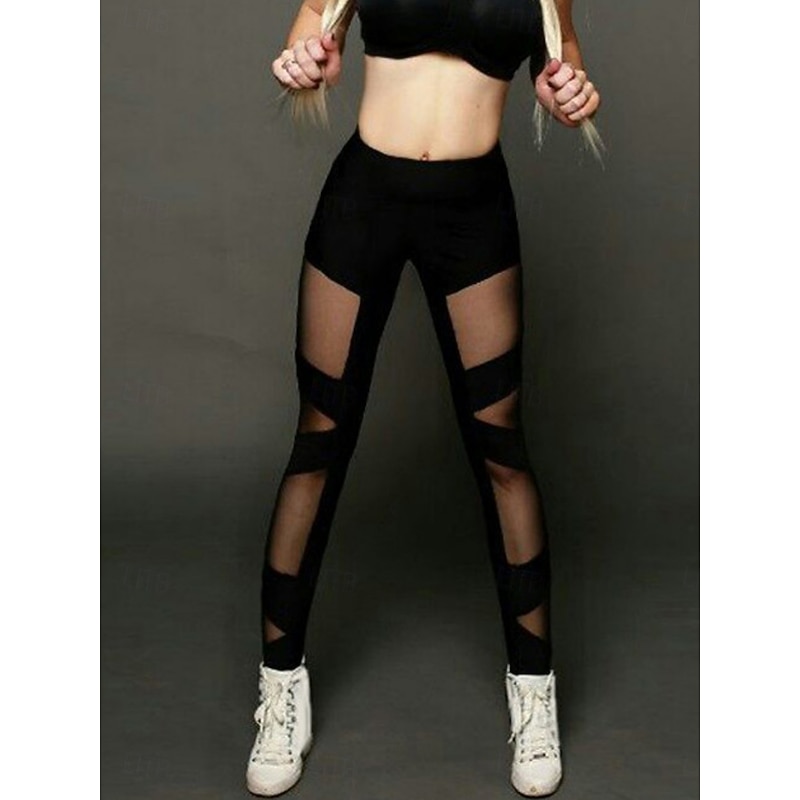 Women's Leggings Cozy Leggings Streetwear Casual Long High Waist Plain High Cut Breathability Soft Stretchy Yoga Street Black Fall Regular Fit