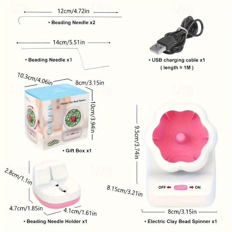 Fully Automatic Bead Rotating Machine Vertical and Horizontal Electric Turntable DIY Professional Rice Bead Tassel Jewelry Making Tool Creative Handmade Bracelet Weaving Kit Perfect Birthday Gift3