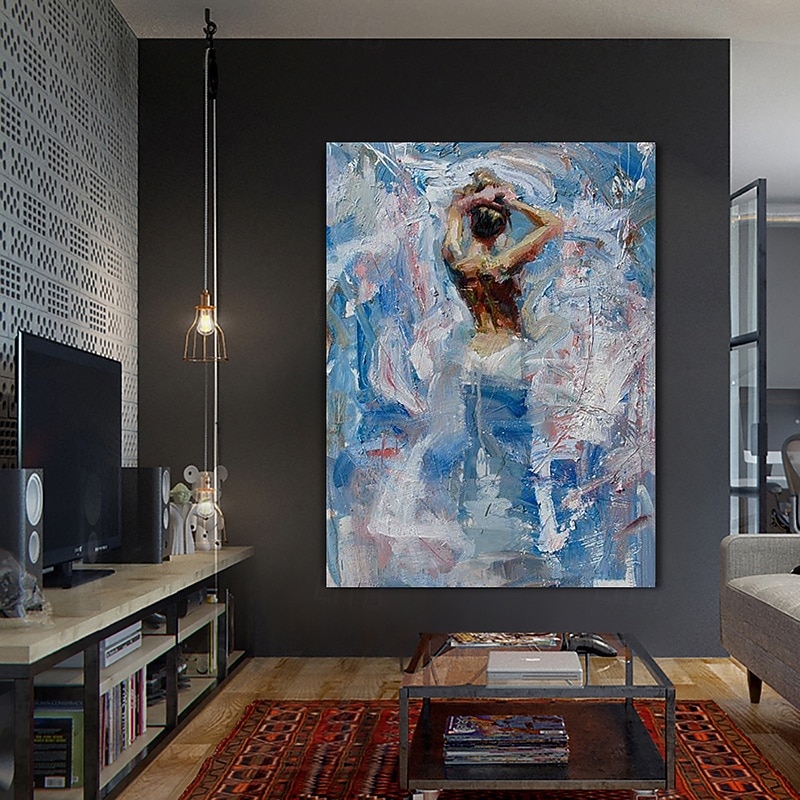 Handmade Oil Painting Canvas Wall Art Decoration Abstract Figure Sexy Naked Girl Back for Home Decor Rolled Frameless Unstretched Painting4