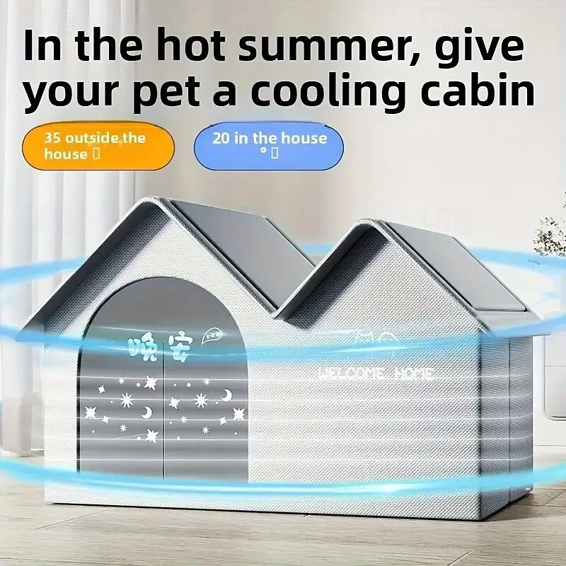 Premium Double-Top Cat Bed Cooling Device Summer Pet Bed for Teddy Cats, All-Season Igloo House for Small Dogs and Cats, Air-Conditioned Cat House3