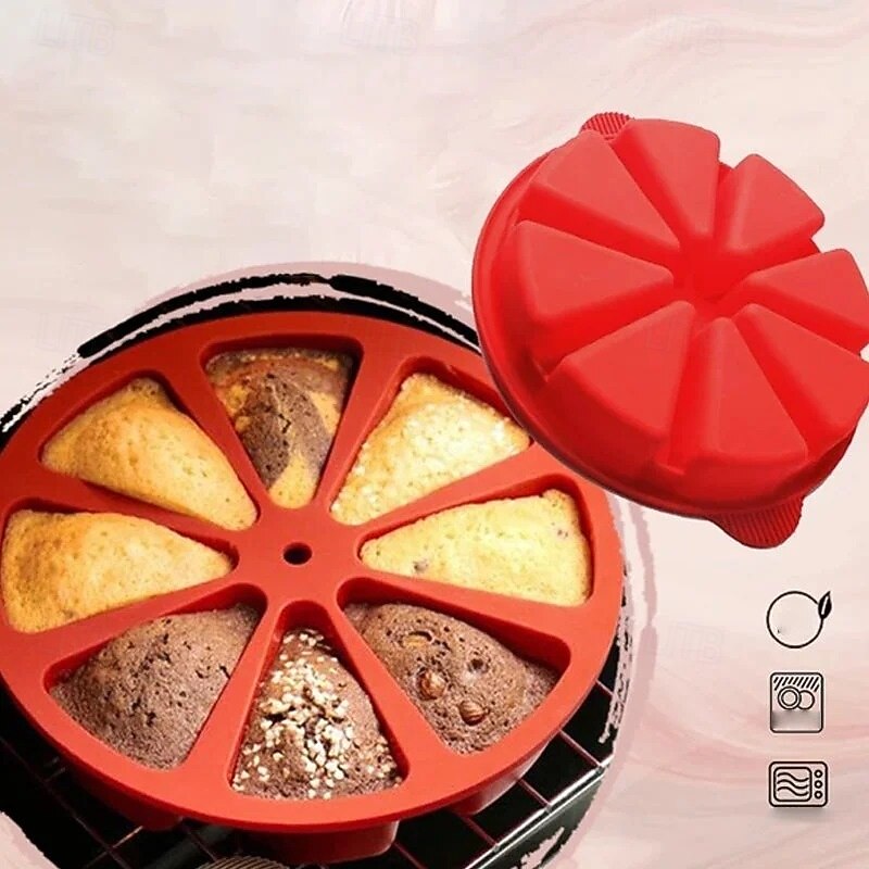 Triangle Non Stick Silicone Cake Mold Reusable Baking Mold for Cake Mousse Chocolate and Pizza Flexible Silicone Tray for Home Kitchen and Dessert Preparation Use3