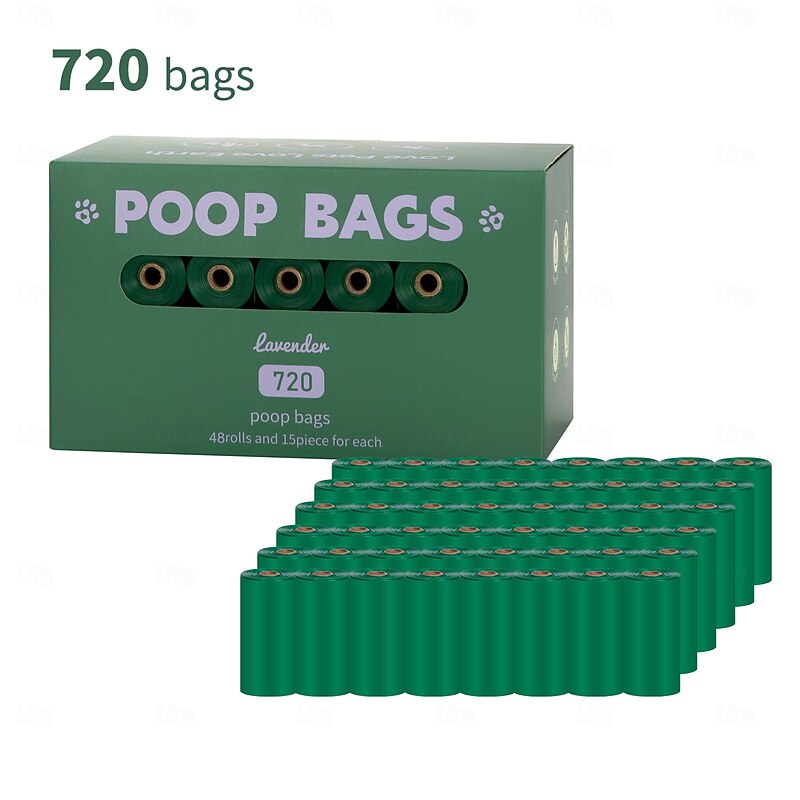 New Environmentally Friendly Recyclable Dog Poop Bag Portable Storage Bag With Hands-Free Clip Pet Waste Bag 48 Rolls
