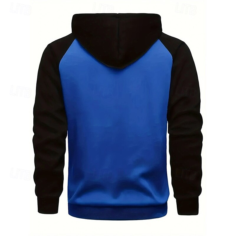 Men's Hoodie Quarter Zip Hoodie Wine Royal Blue Camel Dark Gray Hooded Color Block Patchwork Pocket Sports & Outdoor Daily Holiday Polyester Streetwear Basic Casual Spring Fall Clothing Apparel4