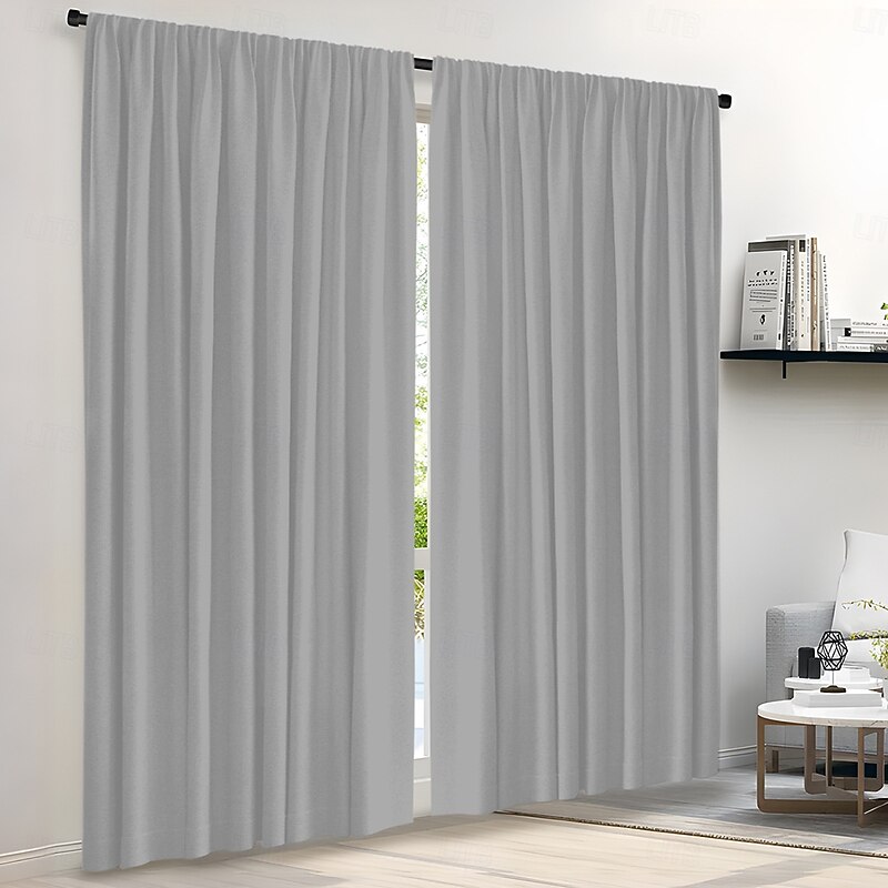 Curtain Drapes Minimalist Solid Color Long Curtains Modern Drapes for Bedroom, Living Room, or Balcony  Light Blocking  Dropship Support2