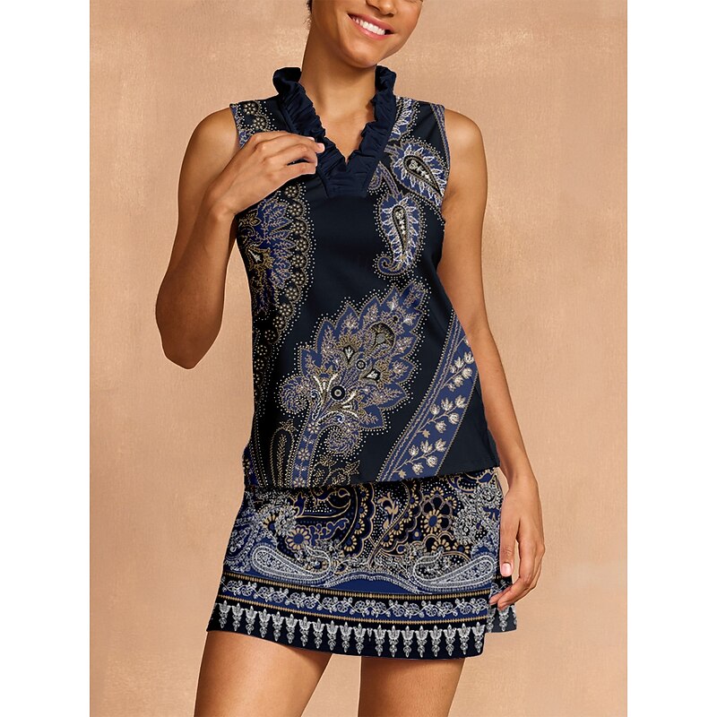 Women's Golf Polo Shirt Dark Navy Sleeveless Top Ladies Golf Attire Clothes Outfits Wear Apparel4