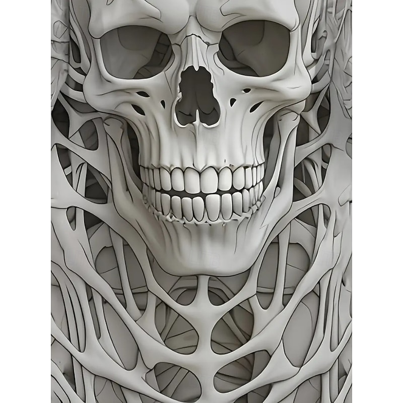 Halloween Women's Coat Lightweight Skulls Comfortable 3D Print Vintage Artistic Casual Skull Casual Long Collarless Regular Fit Long Sleeve Outerwear Black White Red Spring Fall3