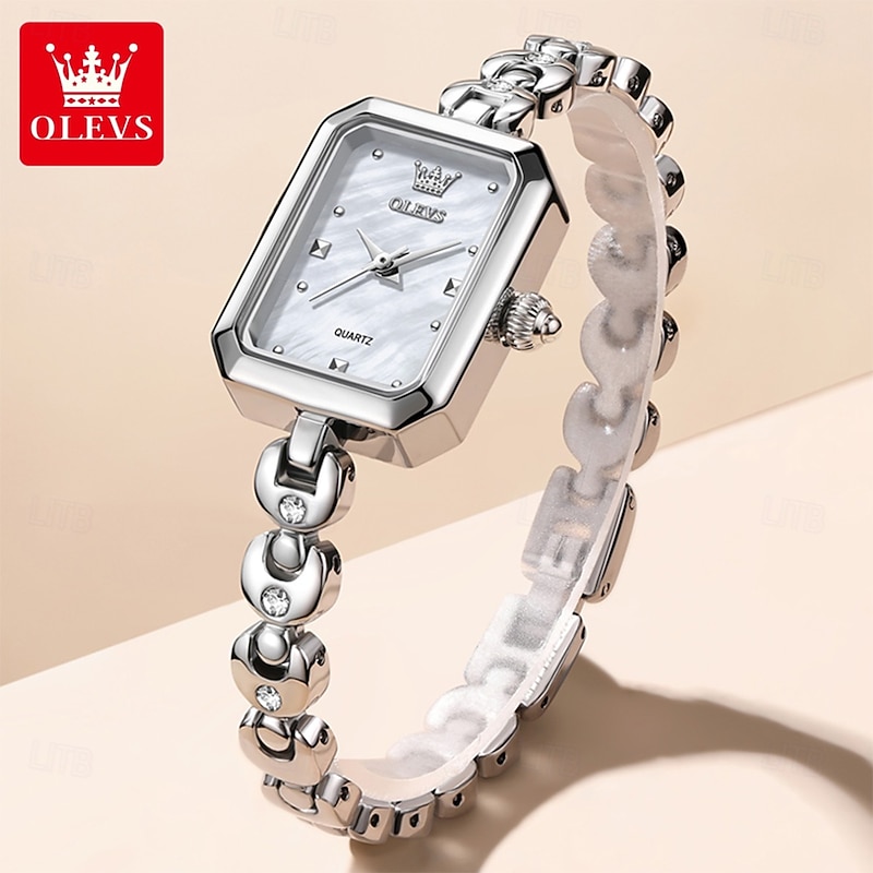 OLEVS Women Quartz Watch Wrist Watch Luxury Fashion Rhinestone Business Waterproof Decoration Stainless Steel Strap Watch2