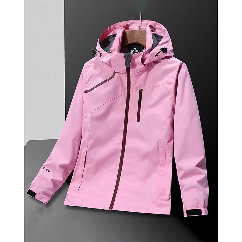 Women's Windbreaker Softshell Jacket Hiking Jacket Outdoor Waterproof Windproof Hiking Outfits Hiking Clothes Spring Autumn / Fall Top Camping / Hiking / Caving Running Black White Pink4