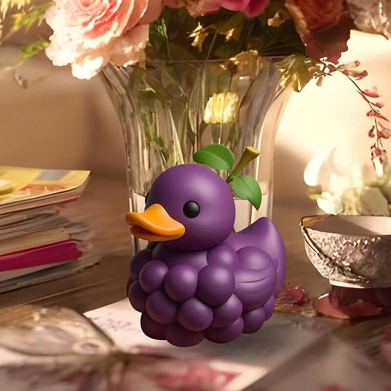 Fruit Duck Resin Figurine Ornament Colorful Cute Shelf Decoration Creative Animal Craft for Car Dashboard Office Desk Home Decor Novelty Gifts2