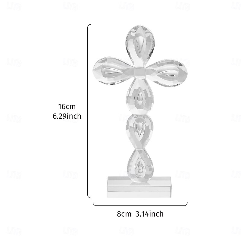 Crystal Angel Heart and Cross Prism Ornament, Creative Glass Sun Catcher Decoration for Windowsill, Office Desk, Bookshelf or Display Window Decor4