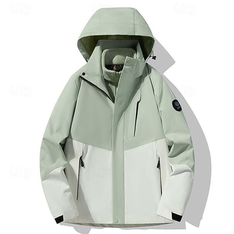 Men's Hiking Jacket Outdoor Waterproof Windproof Hiking Outfits Hiking Clothes Spring Autumn / Fall Top Camping / Hiking / Caving Running Solid Color Black White Purple4