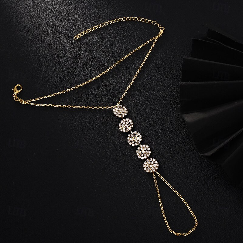 Women's Ring Bracelet / Slave bracelet Retro Ball Precious Vintage Personalized Luxury Rhinestone Bracelet Jewelry Silver / Gold For Gift Daily Engagement2