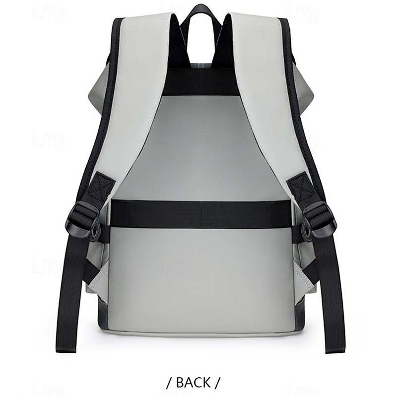 Men's Modern Faux Leather Backpack – Stylish Waterproof Commuter Bag with Flap Cover and Side Pockets for Work and Travel3