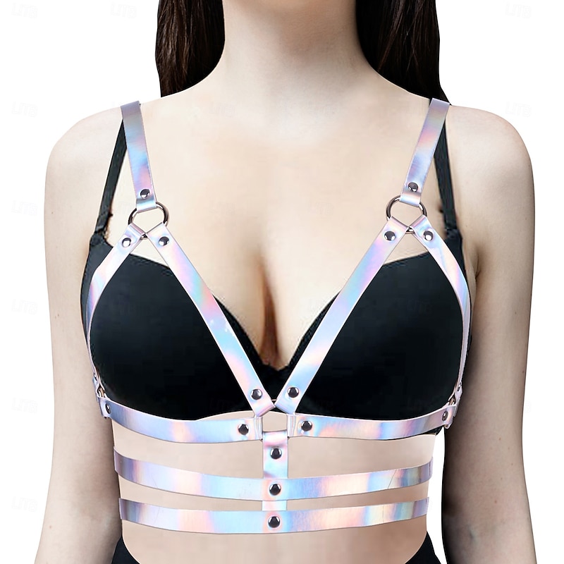 Women Adjustable Leather Harness Bra Body Chest Cage Belt Strap Lingerie Punk3