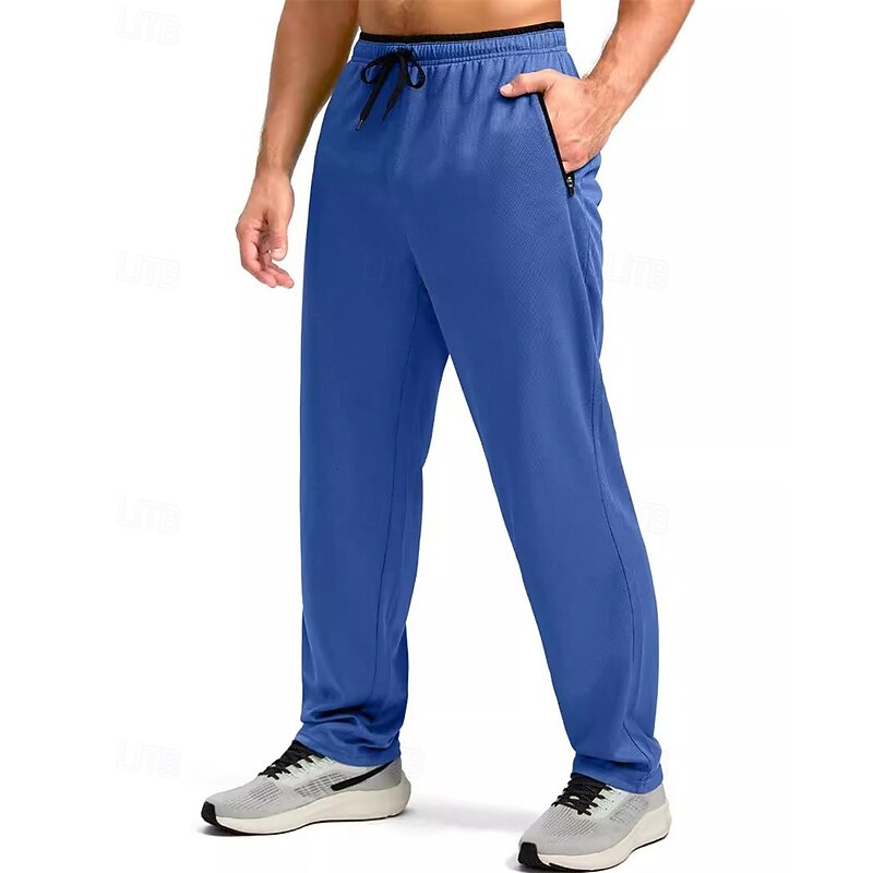 Men's Sweatpants Trousers Straight Leg Sweatpants Pocket Elastic Waist Drawstring Color Block Comfort Sports Outdoor Daily Fashion Casual Black 1# Black Micro-elastic