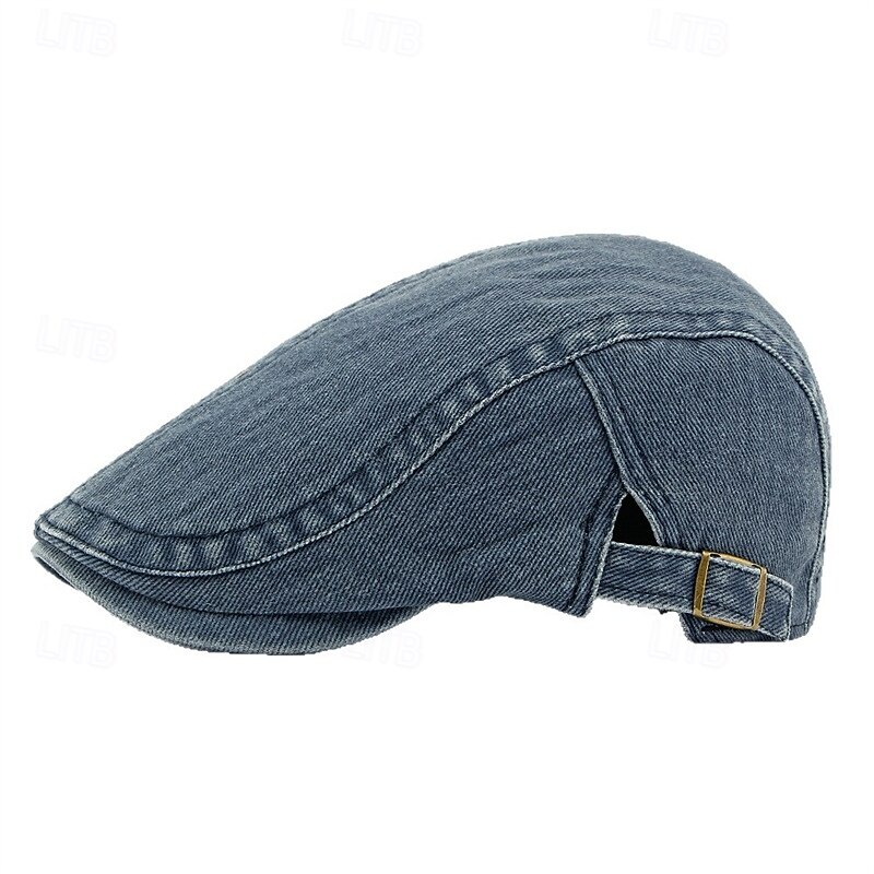 Men's Ascot Hat Newsboy Hat Black Wine 100% Cotton Fashion Casual Street Daily Plain Adjustable Sunscreen Breathable